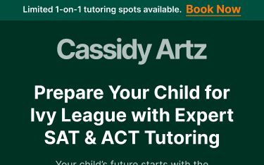 Cassidy Artz Ivy League SAT/ACT tutoring B2C education lead generation landing page designed by Apexure